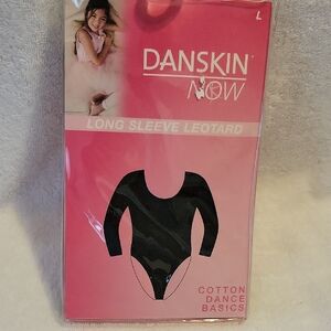 Danskin Now Black Long Sleeve Leotard L